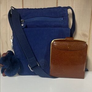 Listing # 7 Kipling Blue Crossbody Bag with leather Made in Spain Wallet